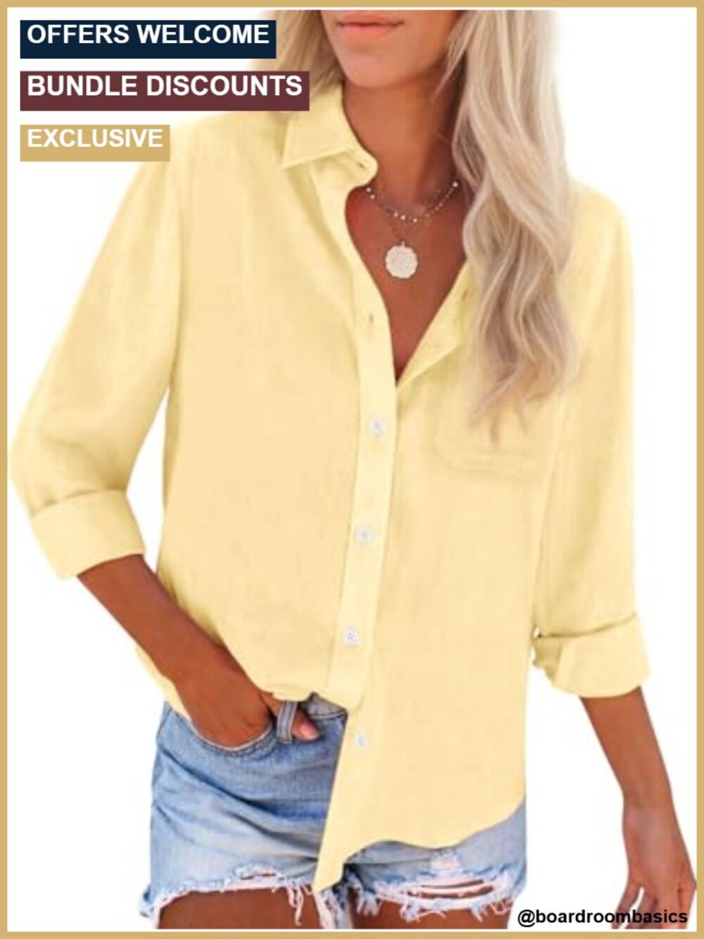Women's Cotton Button Down Shirt Long Sleeve Oxford Collared Blouse Tunics with
